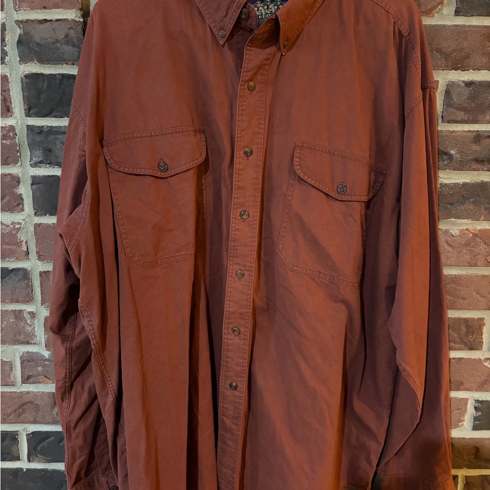 Vintage Ralph Lauren Men's Brick Shirt Jacket